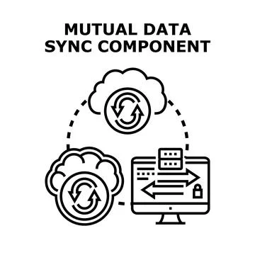Mutual data synchronization across cloud computing network 스톡 일러스트