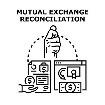 Mutual exchange reconciliation process vector concept Stock Illustration