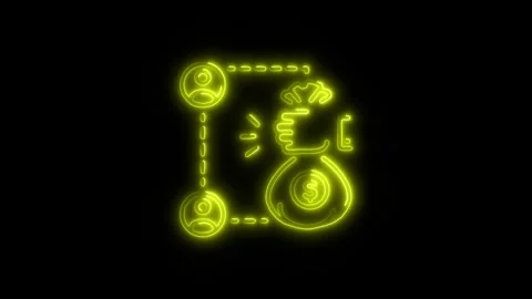 Mutual Fund Outline Icon in HD Video Neon Animation  Finance and Investment Vídeo Stock 304374464