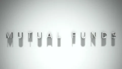 Mutual funds 3D title animation with shadows on a white background Video stock 297857607