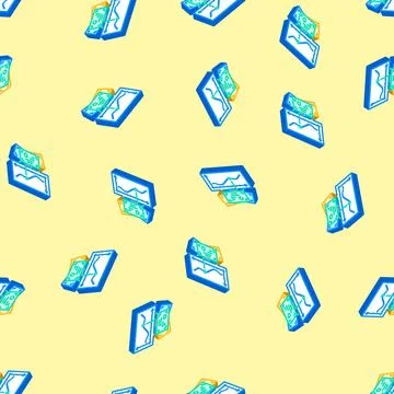 Mutual funds financial advisor isometric icon seamless pattern Stock Illustration