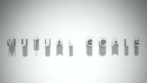 Mutual goals 3D title animation white text on a white background Video stock 299377895