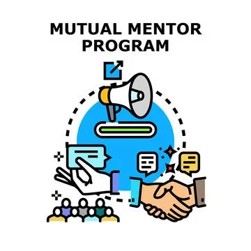 Mutual mentor program fostering professional development and guidance Stock Illustration