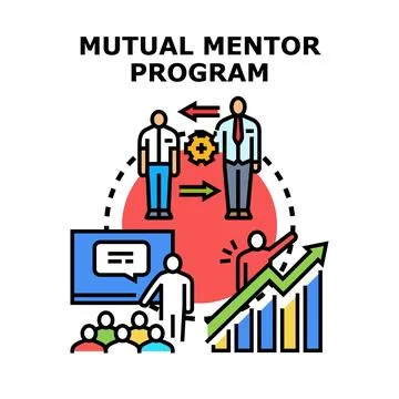 Mutual mentoring program supporting professional growth 스톡 일러스트