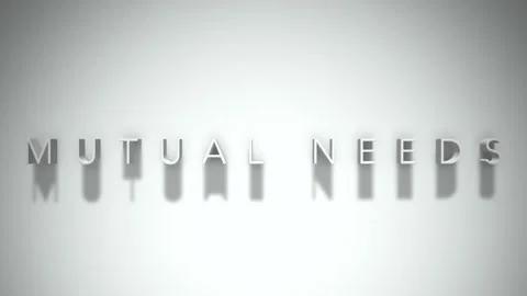 Mutual needs 3D title animation with shadows on a white background Video stock 297856531