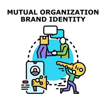 Mutual organization brand identity development concept Stock Illustration