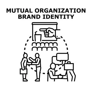 Mutual organization brand identity development concept Stock Illustration