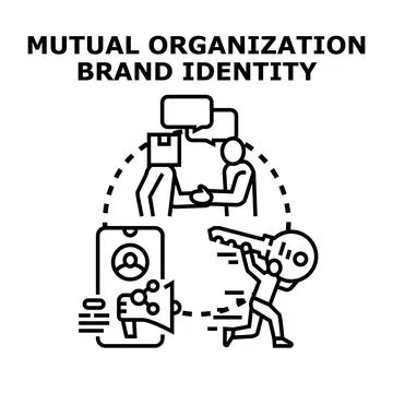 Mutual organization brand identity development concept Stock Illustration