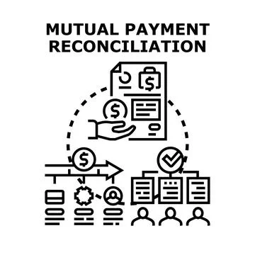 Mutual payment reconciliation process vector concept Stock Illustration