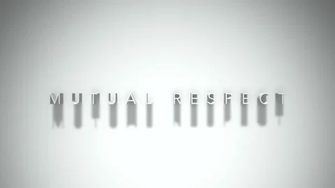 MUTUAL RESPECT 3D title animation with shadows on a white background Video stock 296786557