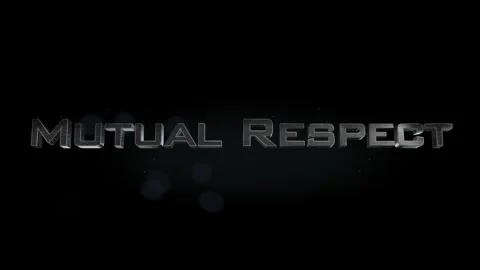Mutual Respect title metal text on black alpha channel background Video stock 295886590