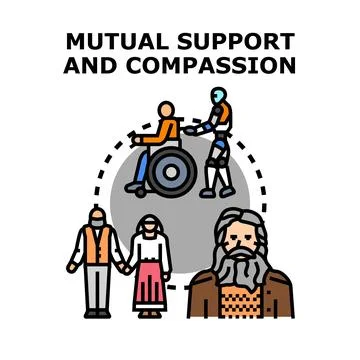 Mutual support and compassion concept vector illustration Stock Illustration