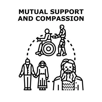 Mutual support and compassion concept vector illustration Stock Illustration