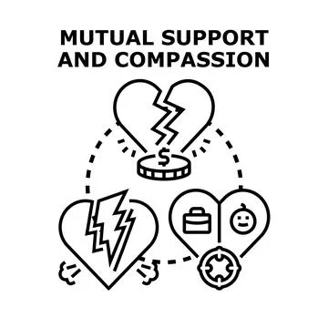 Mutual support and compassion for shared problems Stock Illustration