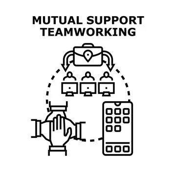 Mutual support teamwork concept for business collaboration Stock Illustration