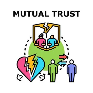 Mutual trust concept illustrating broken relationships and communication issu Stock Illustration