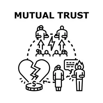 Mutual trust developing and breaking vector concept Stock Illustration