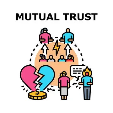 Mutual trust developing and breaking vector concept Stock Illustration