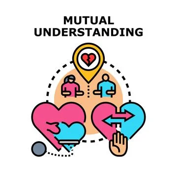 Mutual understanding concept with relationship communication problem Stock Illustration