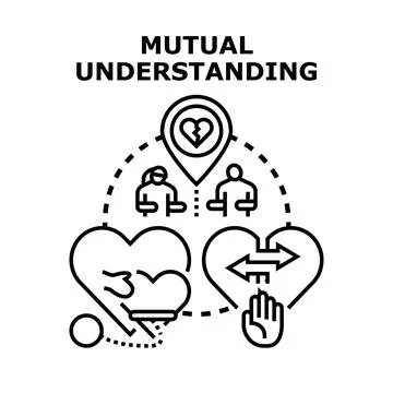 Mutual understanding concept with relationship communication problem Stock Illustration