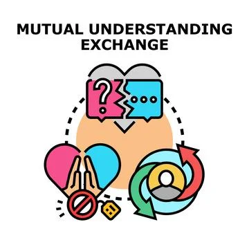 Mutual understanding exchange concept with communication and resolution Stock Illustration
