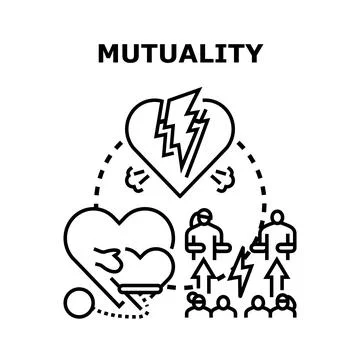 Mutuality concept showing relationship stages and interactions Stock Illustration