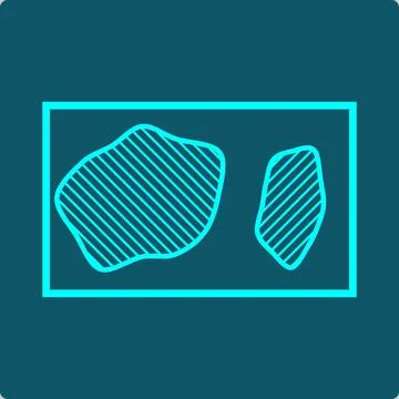 Mutually Exclusive Events. Two Disjoint, Unequal-Size Regions in a Boundary Stock Illustration