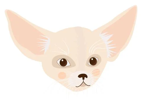 Muzzle of cute sand fox fennec Stock Illustration