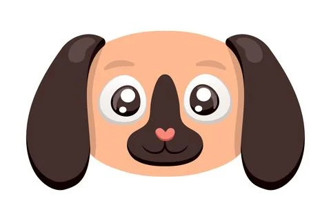 Muzzle of Dog. Childish cute Face character. Cartoon Pet. Isolated Head Stock Illustration