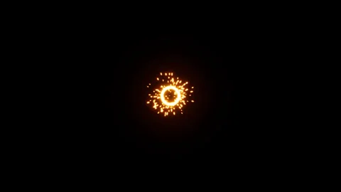 Muzzle flash spark explosion effect on black background Stock Footage 318868806