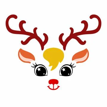 The muzzle of the northern deer from vector elements. Vector illustration Stock Illustration