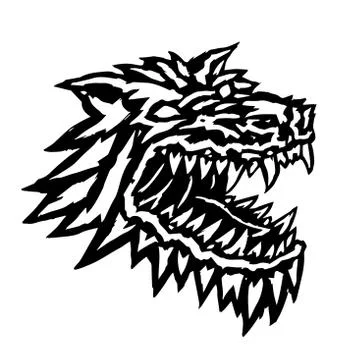 Muzzle of a terrible werewolf monster. Vector illustration. Stock Illustration