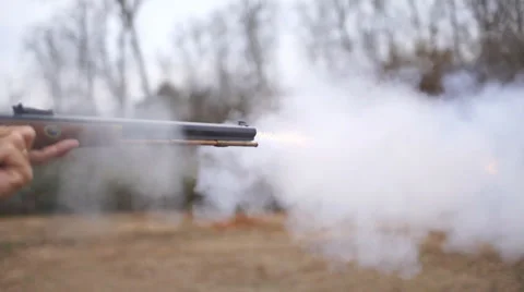 Muzzleloader Blast Stock Footage 33064217