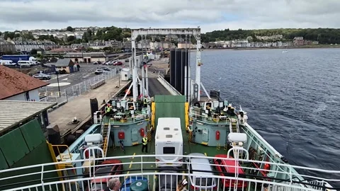 MV Argyle off loading vehicles at Rothesay, Isle of Bute, Scotland Stock Footage 314914881