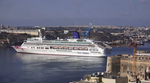 MV AURORA DOCKING MALTA Stock Footage 67506362