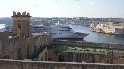 MV AURORA DOCKING MALTA Stock Footage 67506381