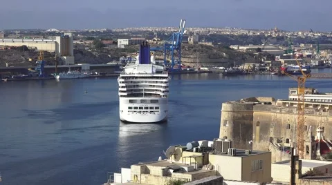 MV AURORA DOCKING MALTA Stock Footage 67507498