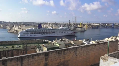 MV AURORA DOCKING MALTA Stock Footage 67507704