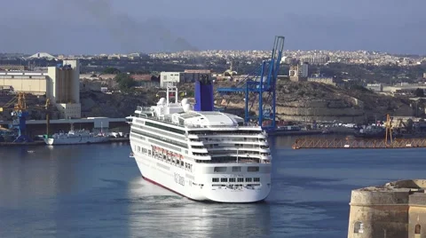 MV AURORA DOCKING MALTA Stock Footage 67508412