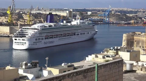 MV AURORA DOCKING MALTA Stock Footage 67509197