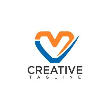 MV letter logo Stock Illustration