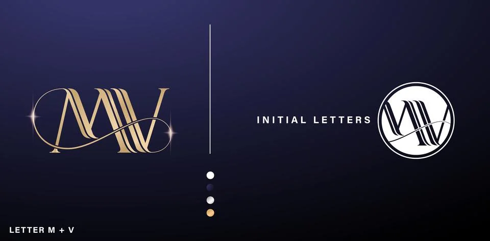 MV monogram letter Stock Illustration