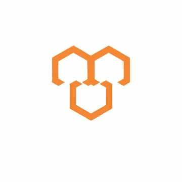MV, MU, VM, UM initials geometric orange hive bee shape logo and vector icon Stock Illustration
