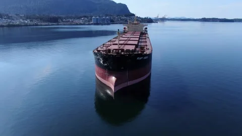 MV Ruby Indah drone orbit of bow 4K footage Stock Footage 149138658