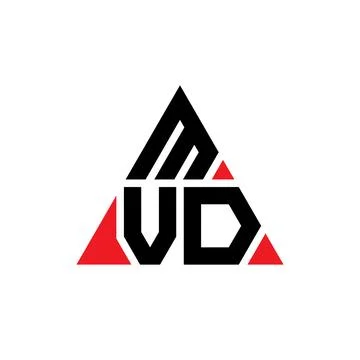 MVD triangle letter logo design with triangle shape. MVD triangle logo desi.. Stock Illustration