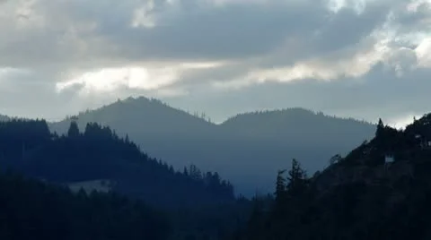 MVI 0617-static shot of clouds passing over Mnt Hood Stock Footage 8955392