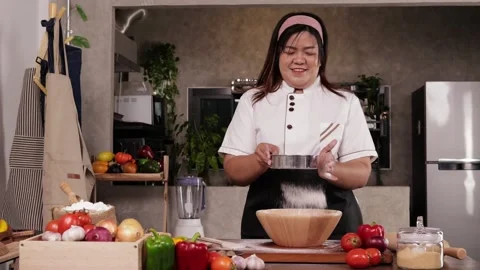 MVI 1027 fat chef making pizza Stock Footage 335296886