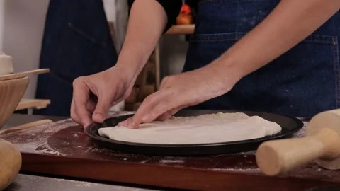 MVI 1321 chef making pizza Stock Footage 335296940