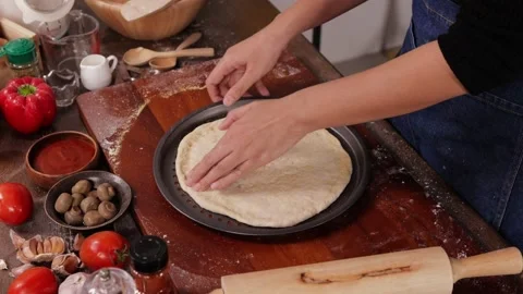MVI 1345 chef making pizza Stock Footage 335296996