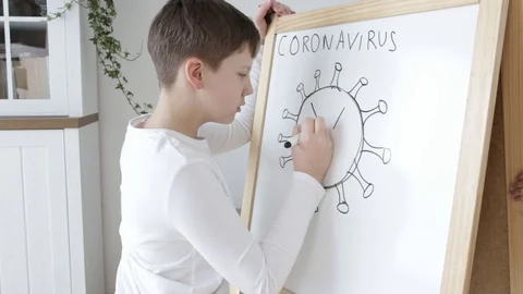 MVI 2454 - coronavirus draw 2 Stock Footage 127780920
